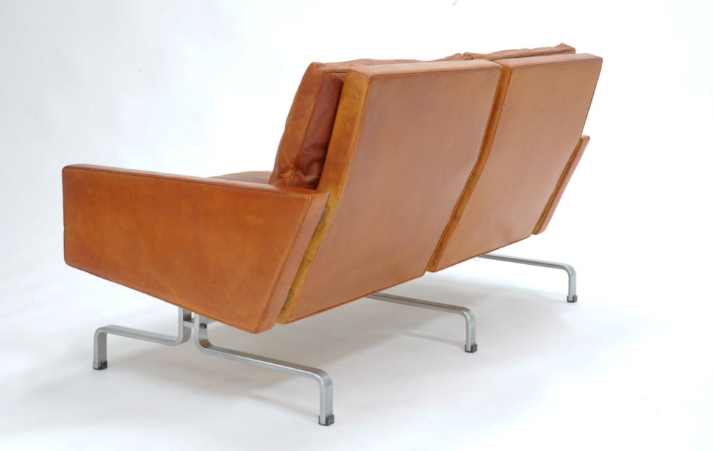 Danish Poul Kjaerholm's Pk 31/2 loveseat for Fritz Hansen