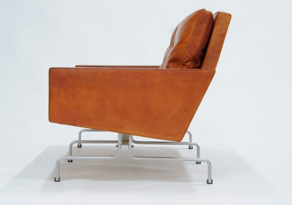 Aluminum Poul Kjaerholm's Pk 31/2 loveseat for Fritz Hansen