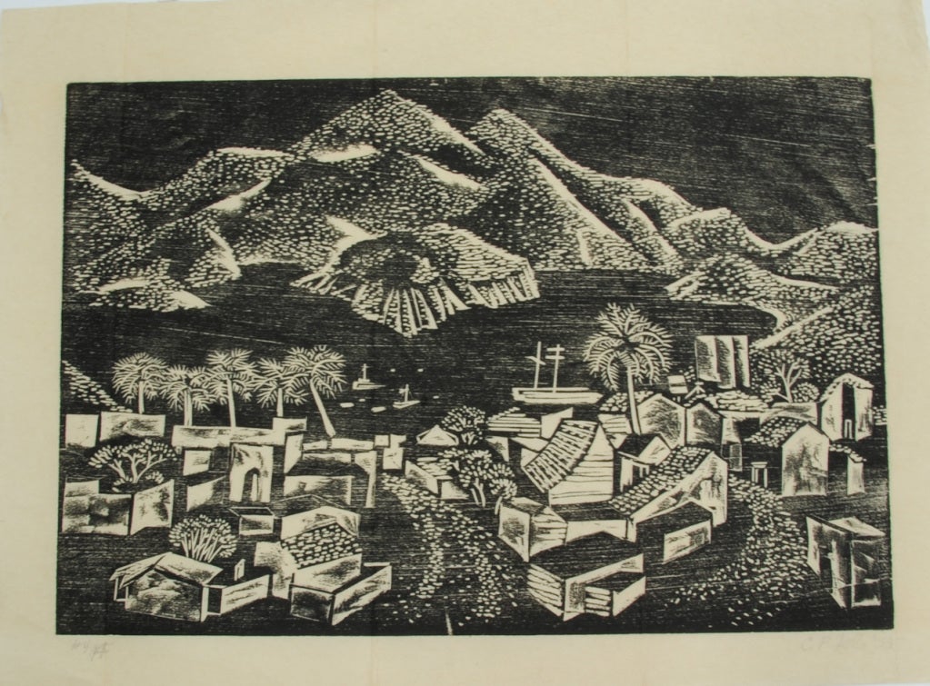 These are very early career woodblock prints from californian modernist Catherine Felps.