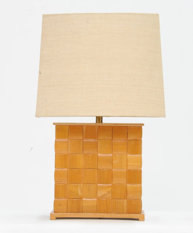 Mid-20th Century A Pair of Paul Laszlo Basket Weave Table Lamps