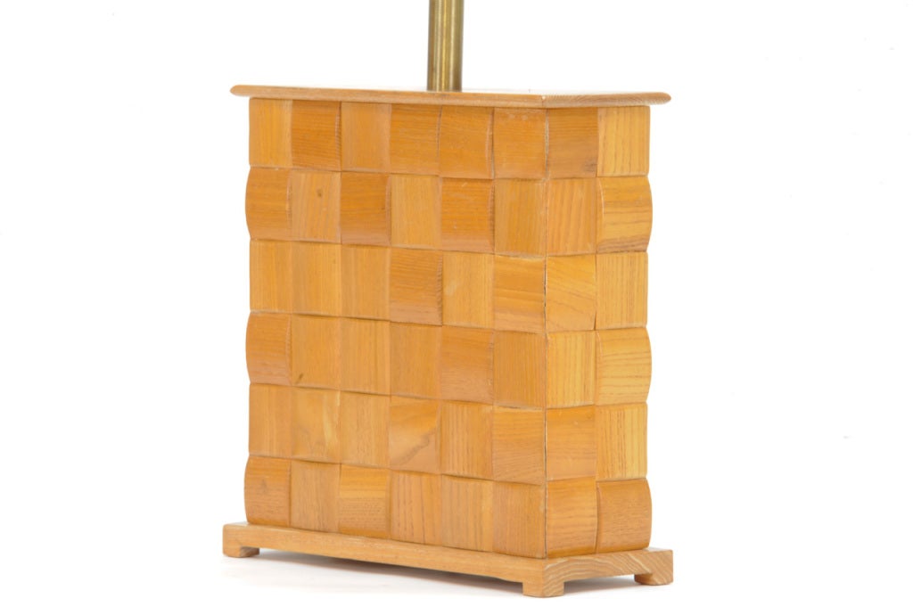 Mahogany A Pair of Paul Laszlo Basket Weave Table Lamps