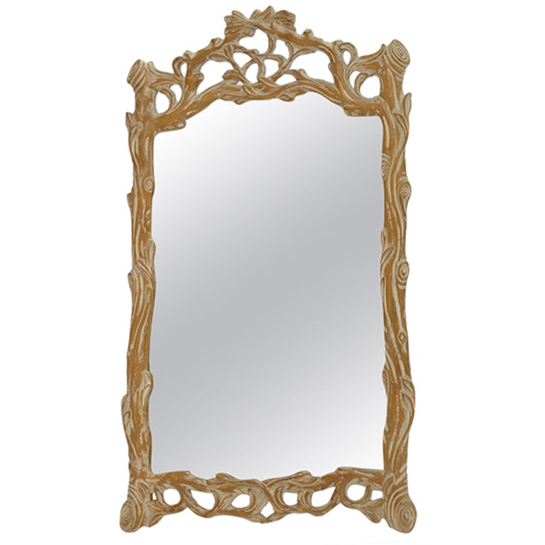 Hand Carved Italian Wall Mirror For Sale