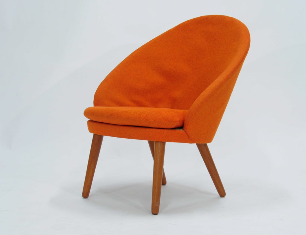 A wonderful orange Ditzel Chair for Kolds Savværk