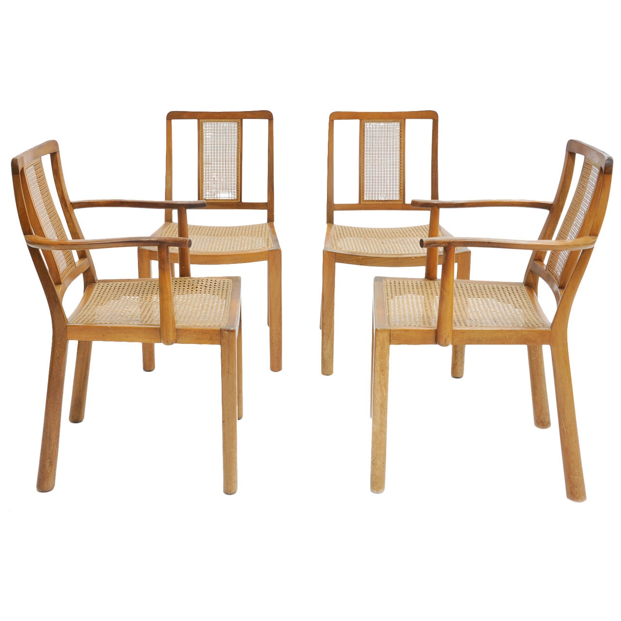 Early and Rare Gaming Set of Four Edward Wormley Chairs