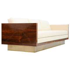 Vintage Rosewood Sofa in the Manner of Milo Baughman