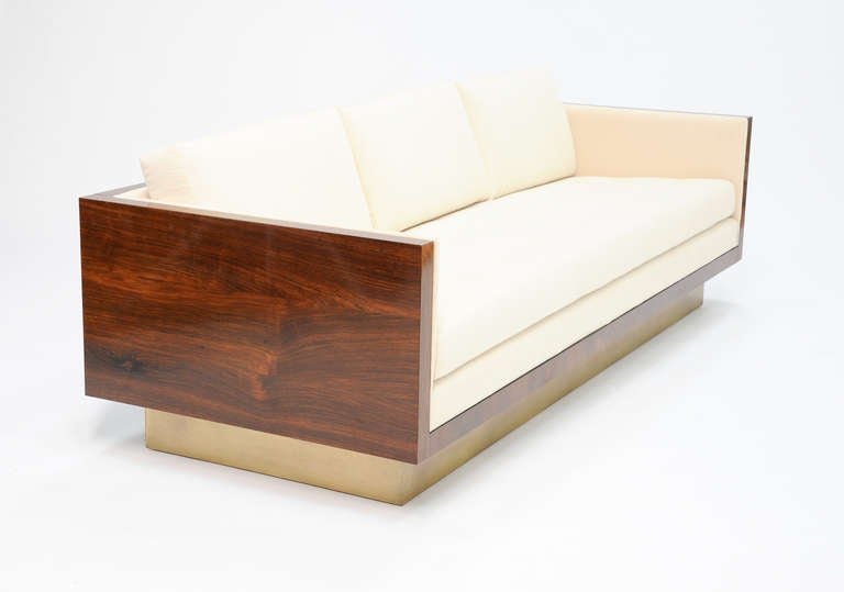 Vintage Rosewood Sofa in the Manner of Milo Baughman In Excellent Condition In Portland, OR