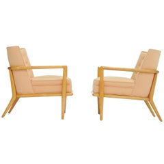 Pair of Magificent and Rare T.H. Robsjohn-Gibbings Club Chairs for Widdicomb