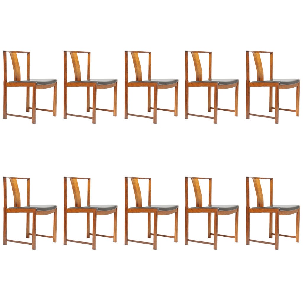 Set of Ten Steen Eiler Rasmussen Rosewood Dining Chairs