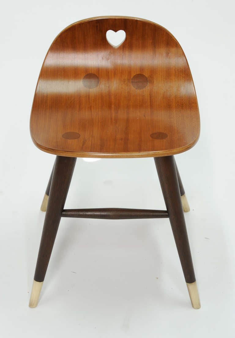 Early and Rare Heart Stool Edward Wormley for Dunbar In Excellent Condition In Portland, OR