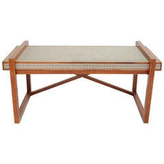 Fabulous Leather and Burberry Fabric Desk by Eric Brand