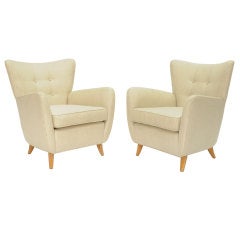 Wonderful Pair of Club Chairs in the manner of Gio Ponti