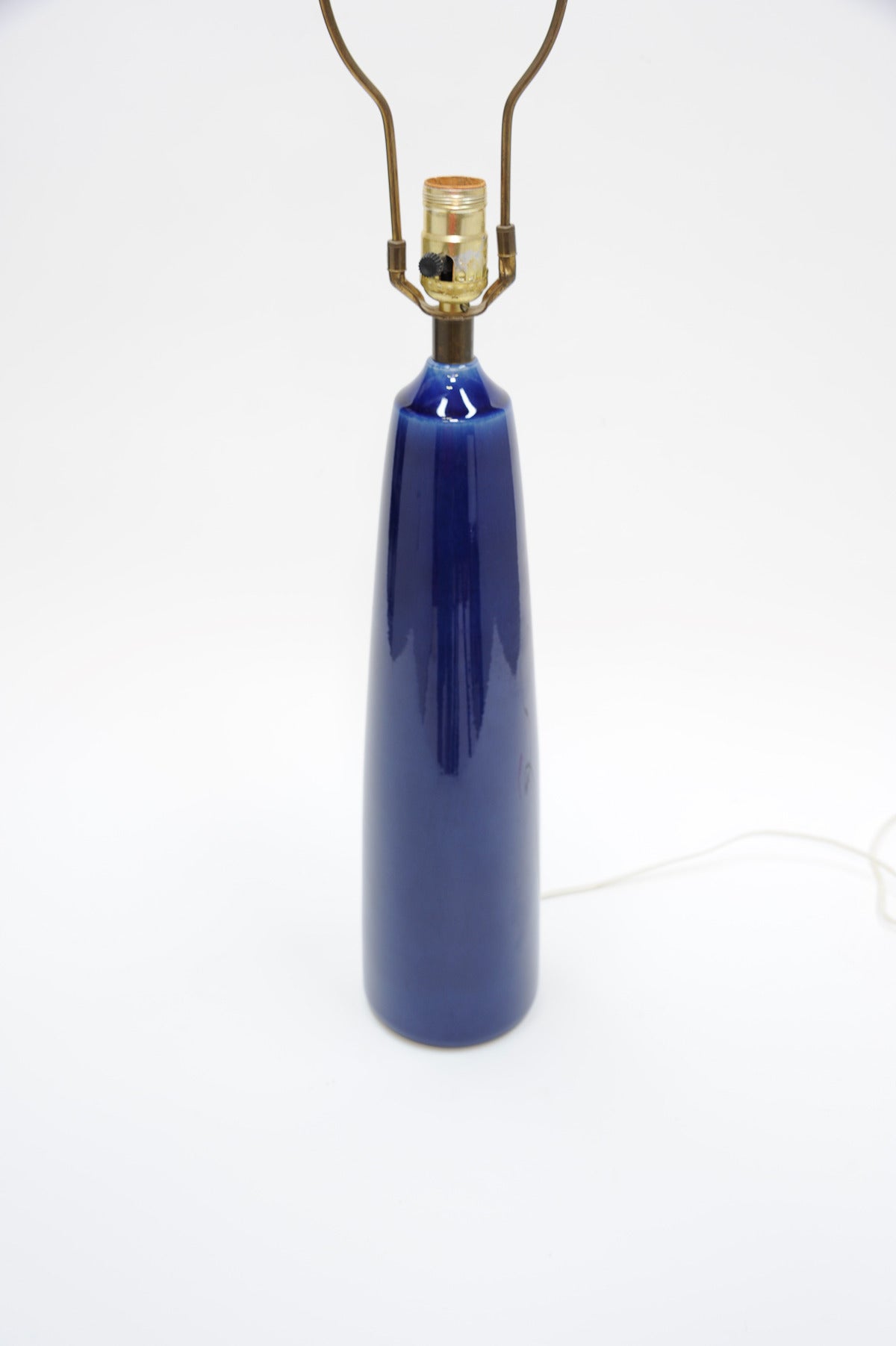 Vintage Lotte and Gunnar Bostlund Cobalt Blue Table Lamp