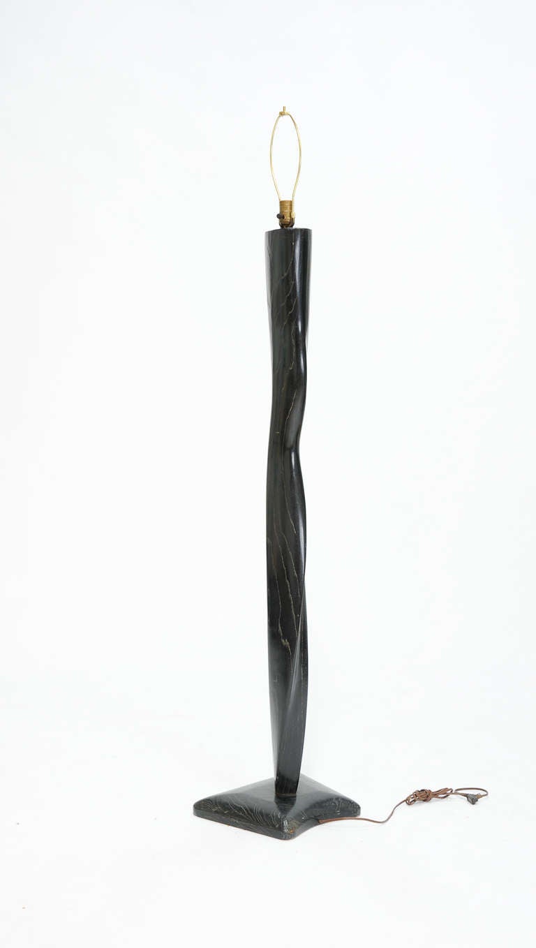 American Heifetz Black Cerused Oak Floor Lamp