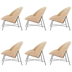 Set of Six Grand and Regal Half Moon Club Chairs