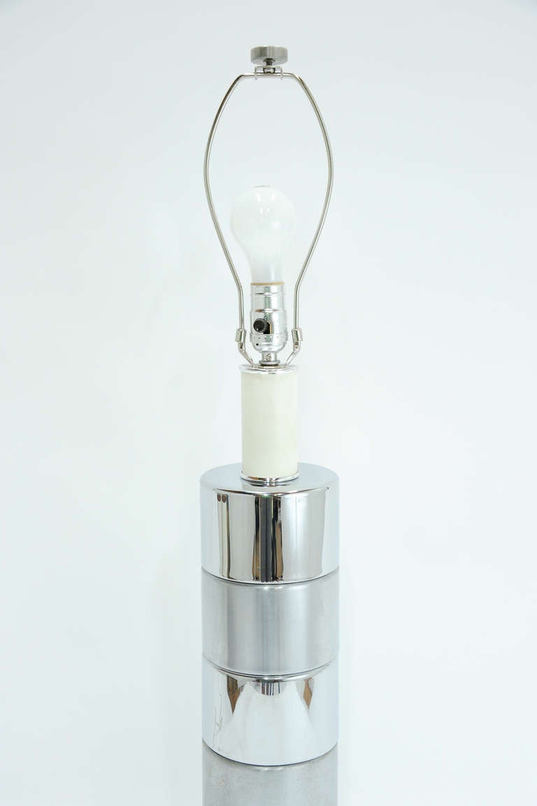 Late 20th Century Laurel Lighting Company Brushed and Polished Chrome Lamp For Sale