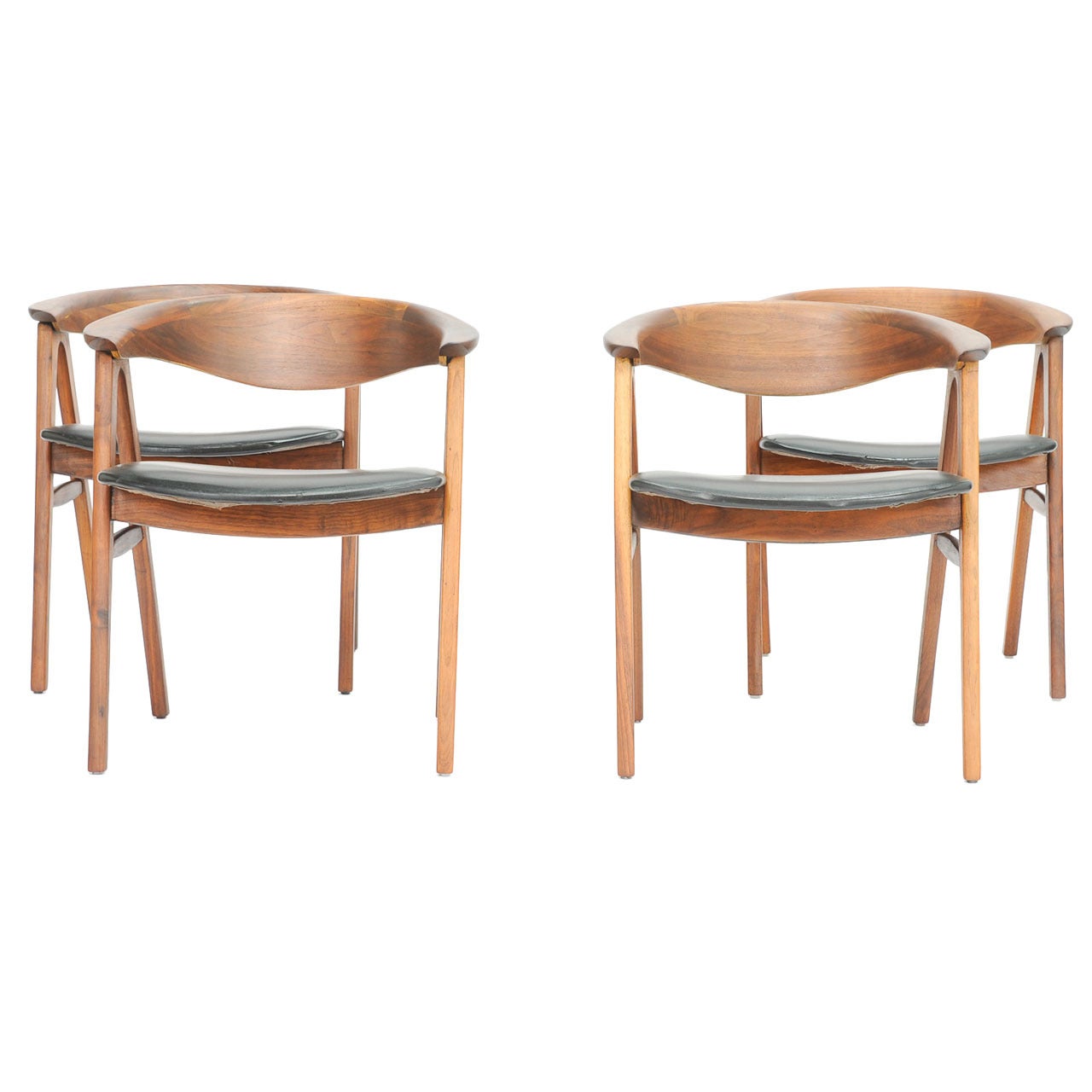Set of Four ExtraLarge Chairs by Erik Kirkegaard for Dux at 1stDibs