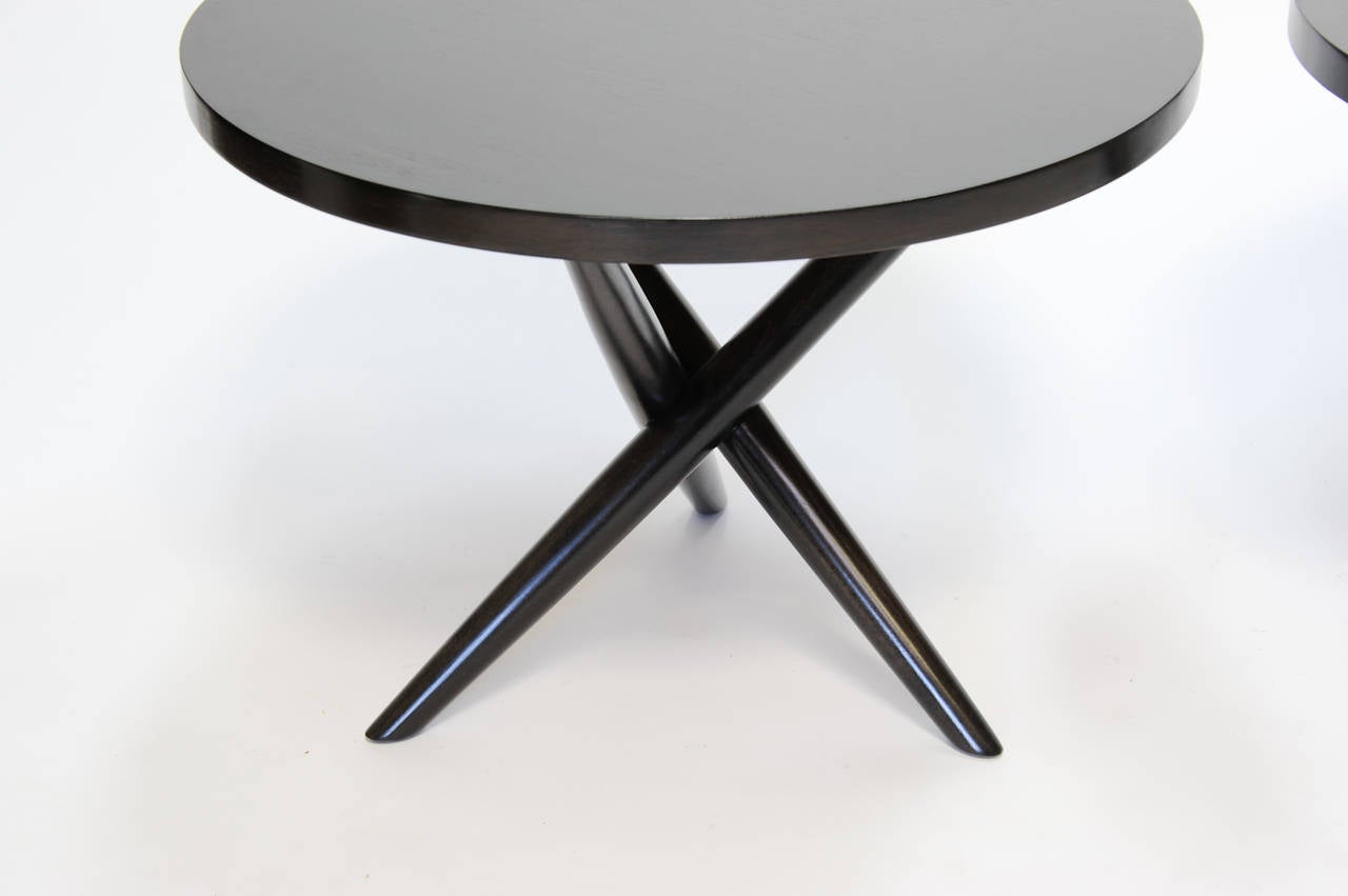 American T. H. Robsjohn-Gibbings Tripod Side Tables for Widdicomb For Sale