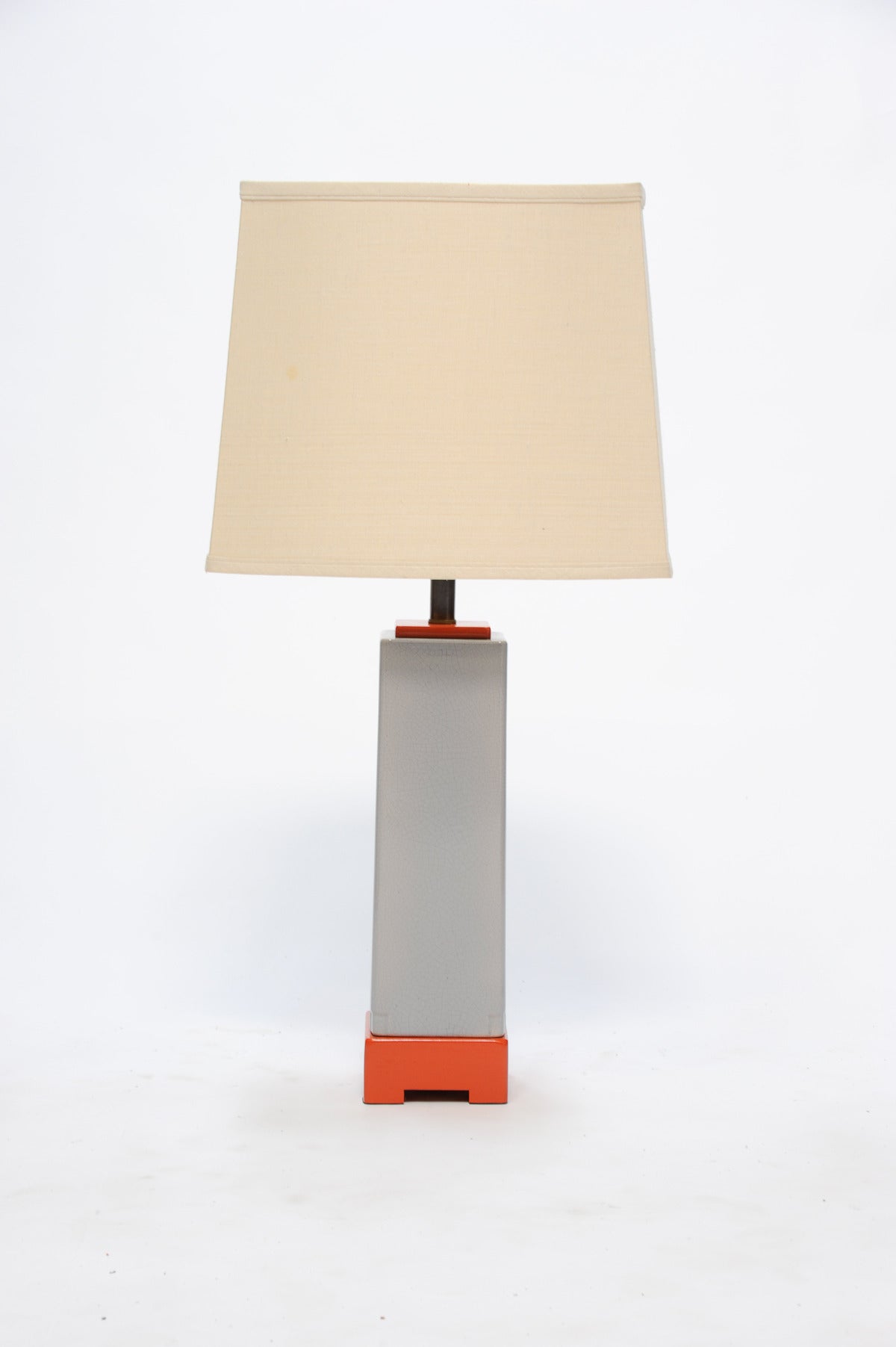 Using the Laszlo signature orange these lamps bring delight to any room. They are bold and playful. Height to 25
