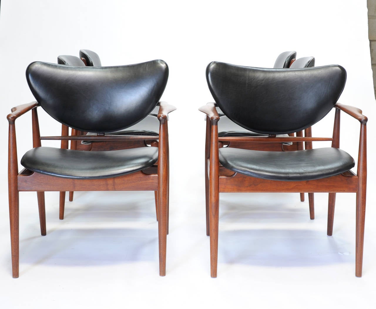 Mid-Century Modern Set of Six Finn Juhl Dining Chairs for Baker