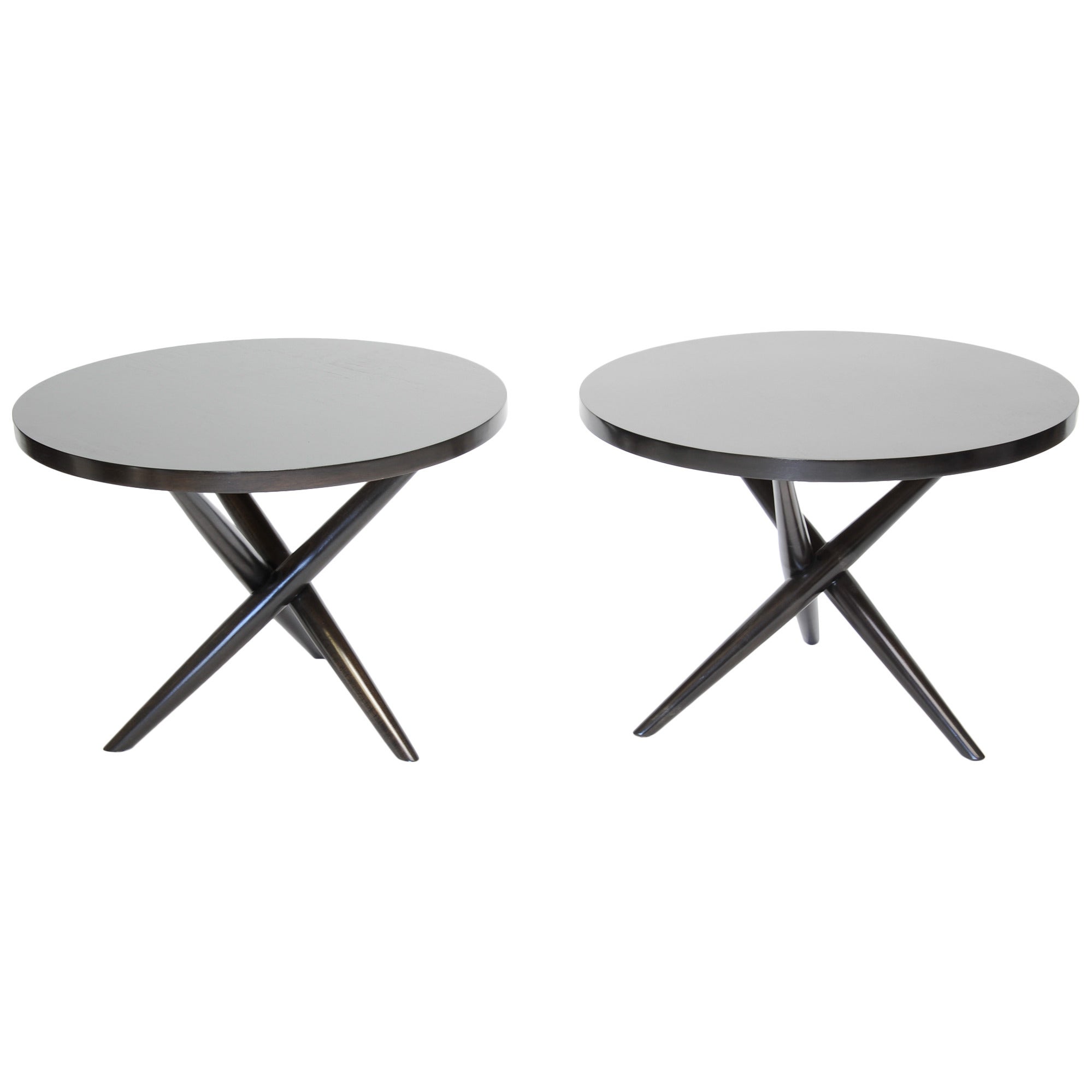 T. H. Robsjohn-Gibbings Tripod Side Tables for Widdicomb For Sale