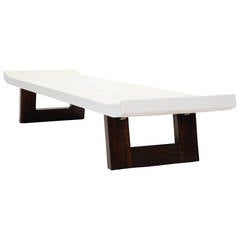 Lacquered Cork and Mahogany Bench or Coffee Table by Paul Frankl