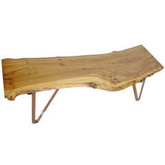 Industrial Coffee Table with Wonderful Walnut Top