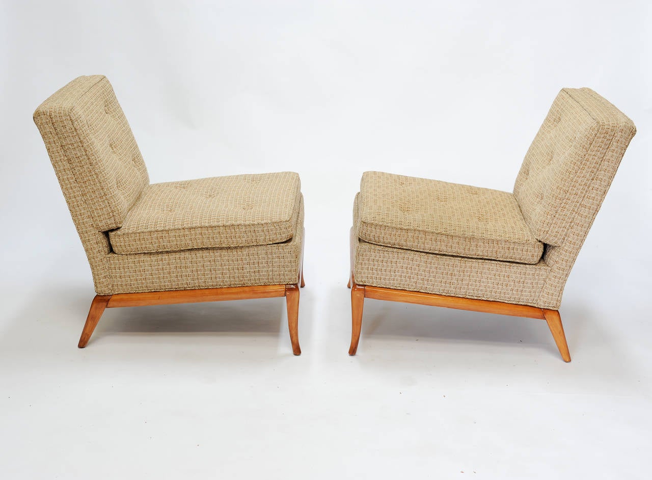 Mid-Century Modern A Pair of T.H. Robsjohn-Gibbings Slipper Chairs for Widdicomb