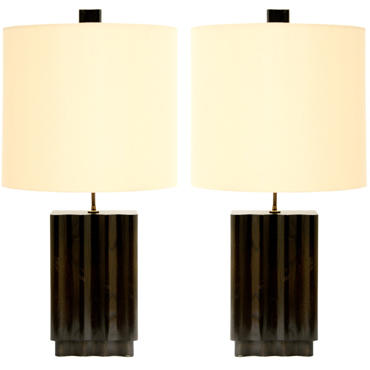 Pair of Wave Lamps in the Manner of Paul Laszlo by F.F. Kern For Sale