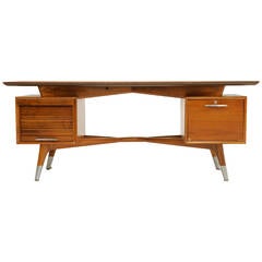 Custom Order Monteverdi-Young Executive Desk with Hour Glass Inlay Top