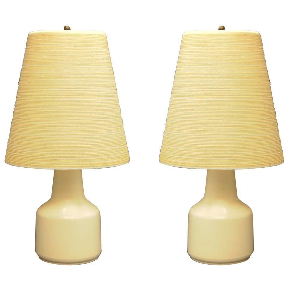 Pair of Ceramic Lamps by Lotte and Gunnar Bostlund