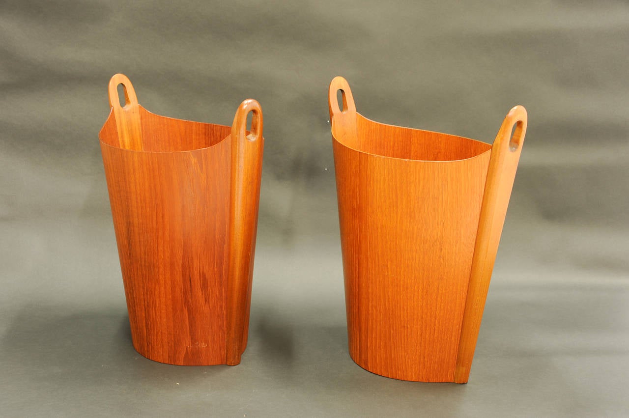 Mid-20th Century Pair of Iconic P.S. Heggen Waste Bins Designed by Einar Barnes