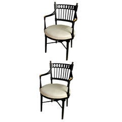 PAIR William Birch Arts and Crafts English Armchairs