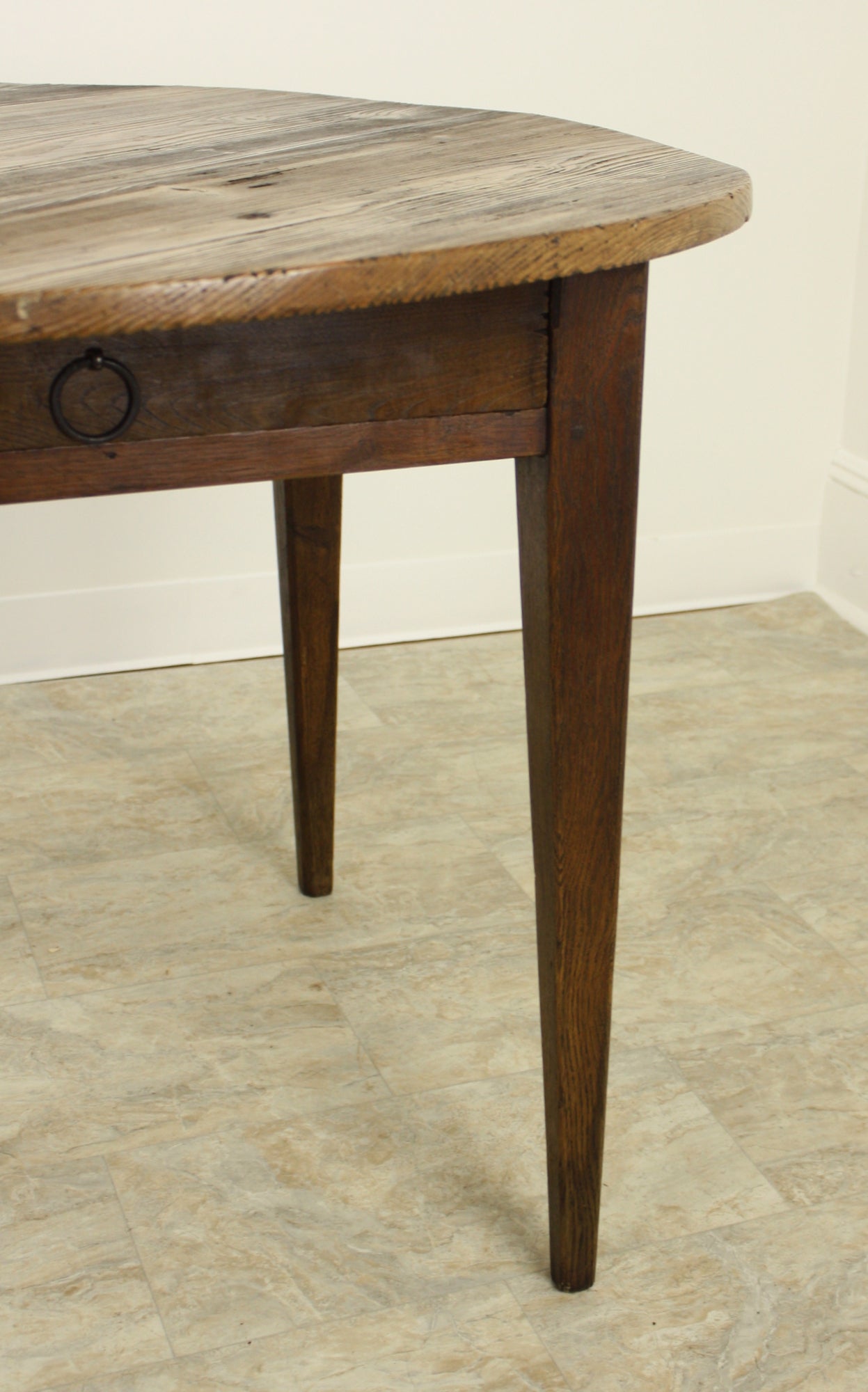Antique French Pine Large Round Lamp Table 1