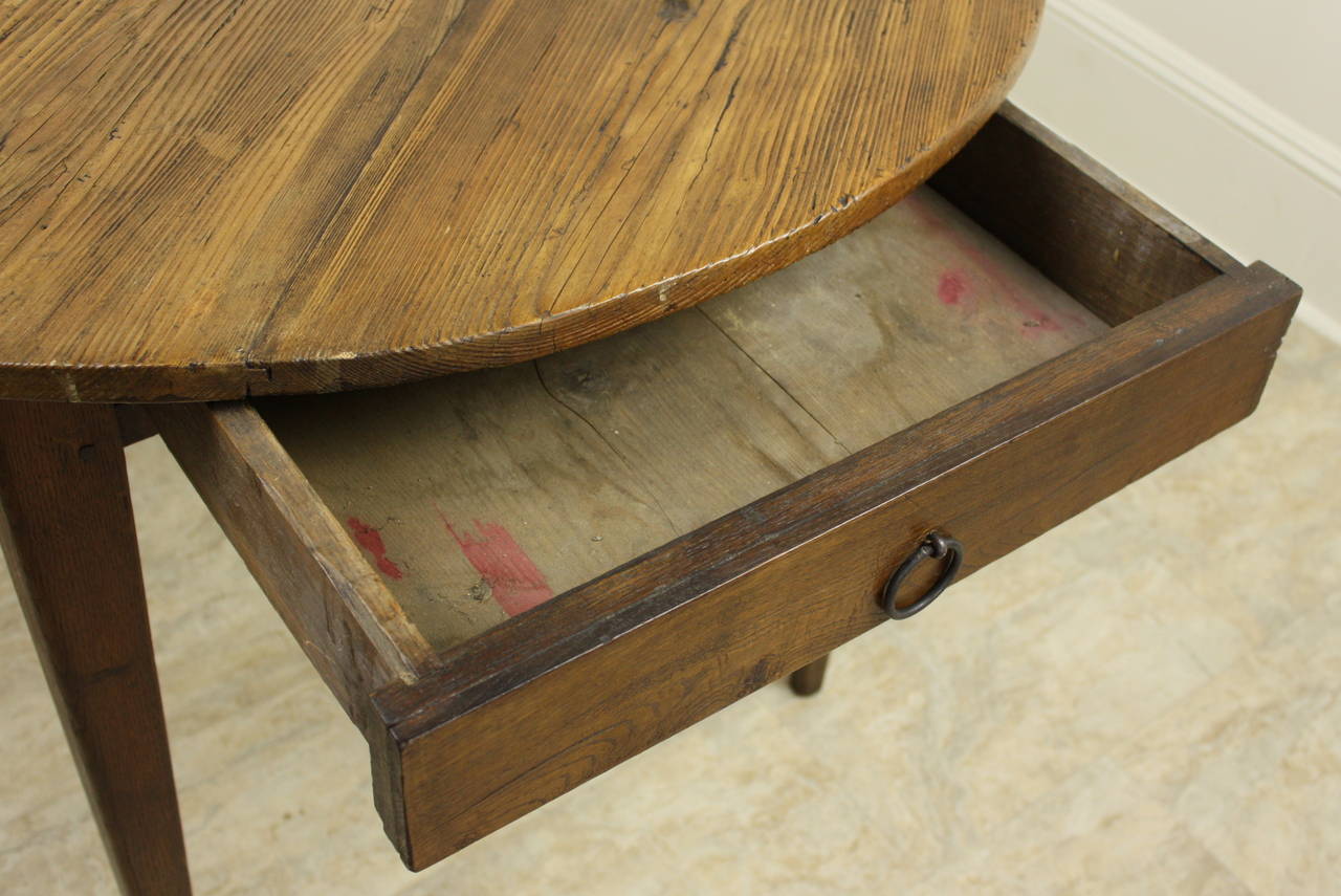Antique French Pine Large Round Lamp Table 2