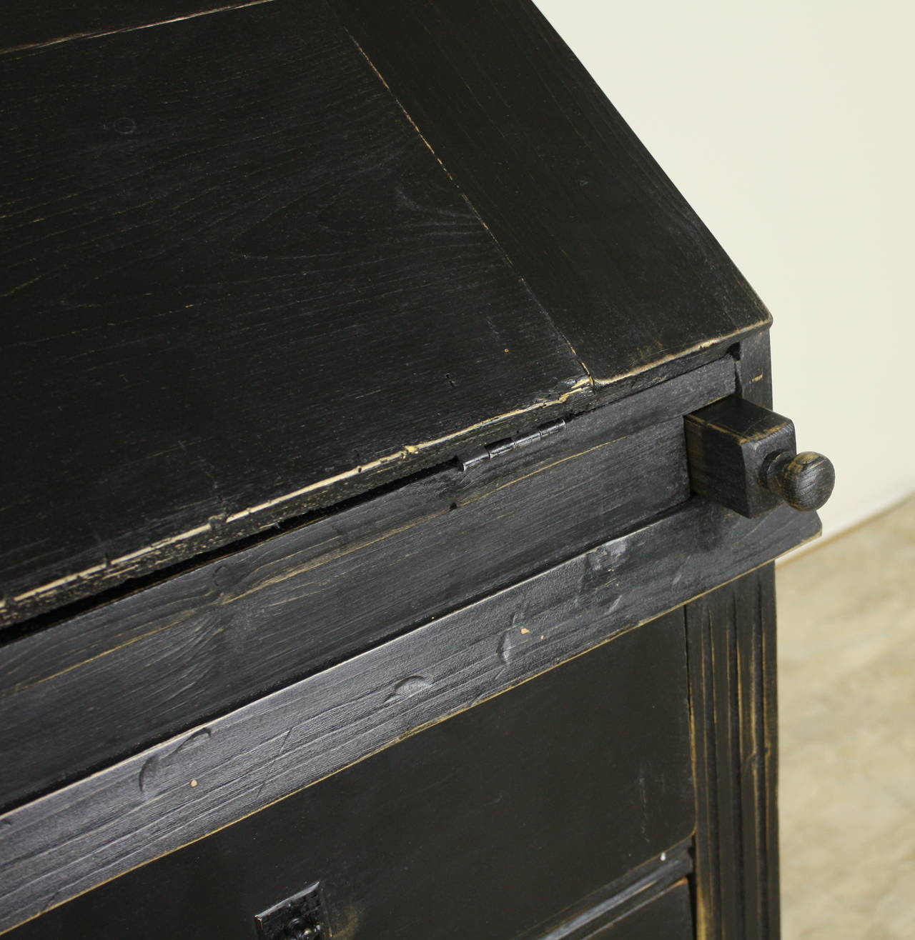 Antique Continental Black Slant-top Desk 2