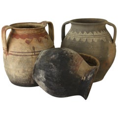 Collection of Three Antique Romanian Cooking Vessels