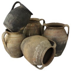 Collection of Five Antique Romanian Cooking Vessels