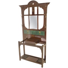 English Art Nouveau Tiled Hallstand