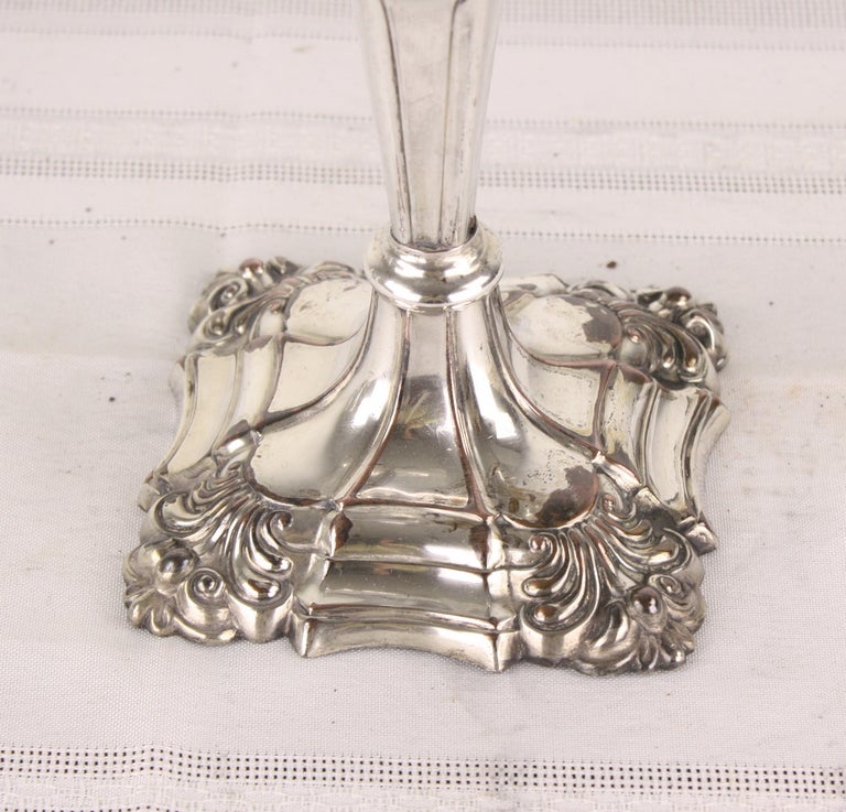 Collection of Three Pairs of Antique English Silver Plated Candlesticks 2