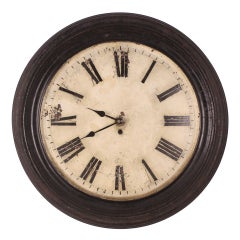 Antique Country Large French Metal Wall Clock