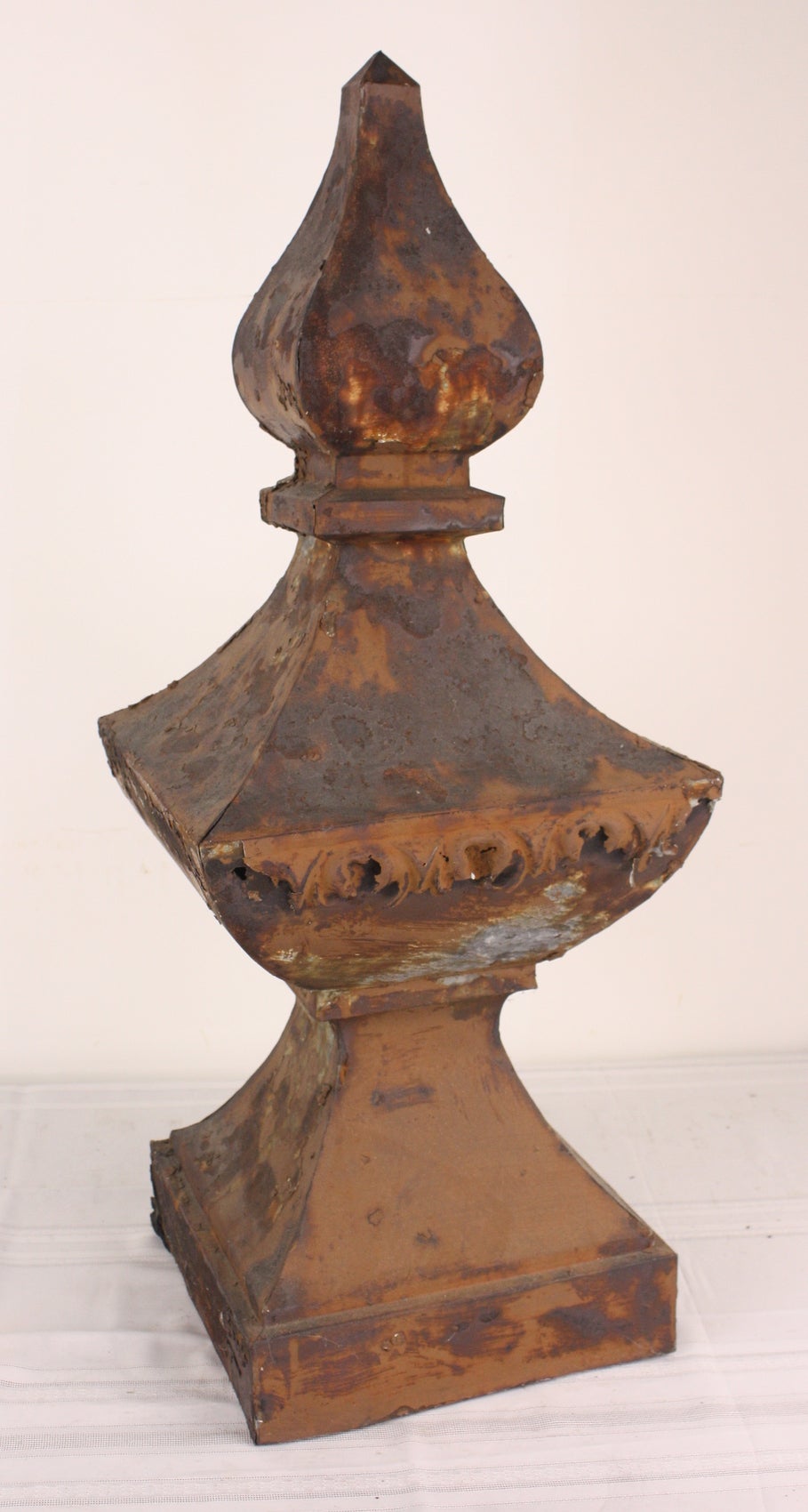 Tall Distressed Antique Metal Finial