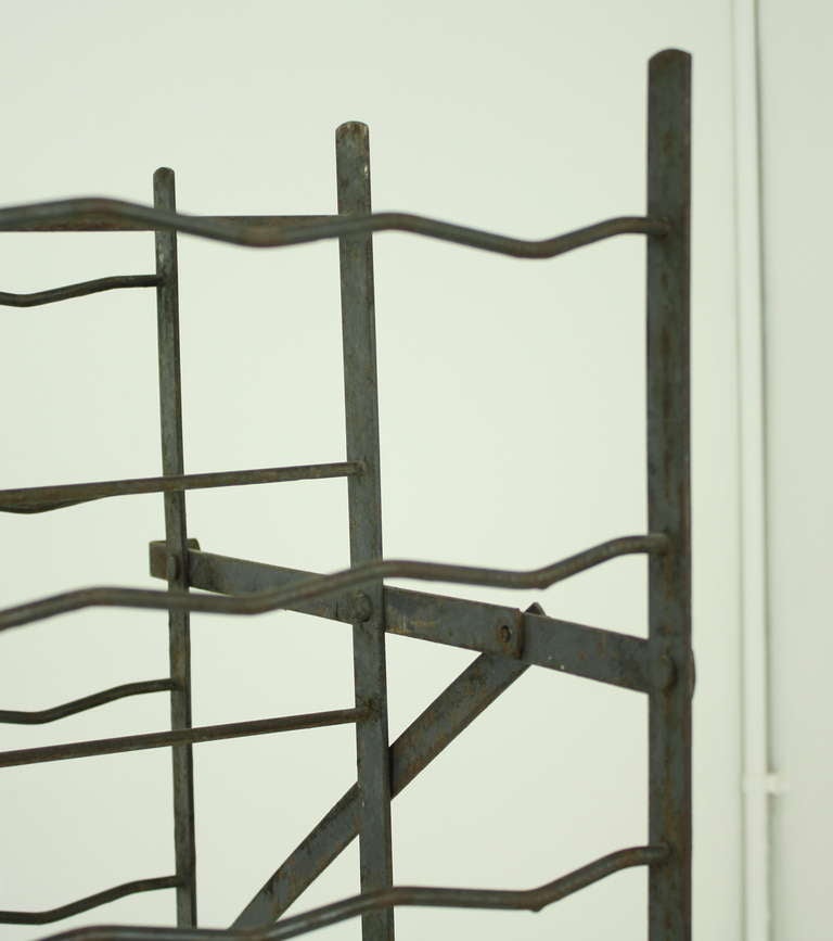 French Antique Metal Wine Rack In Good Condition In Port Chester, NY