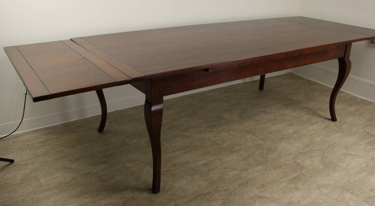 English Generously Proportioned Cherry Draw-Leaf Dining Table