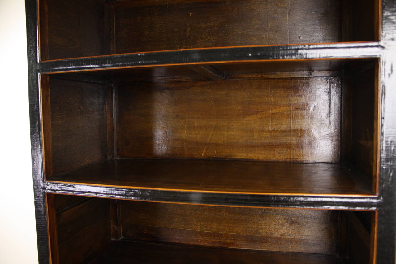 19th Century Black and Red Chinese Bookcase