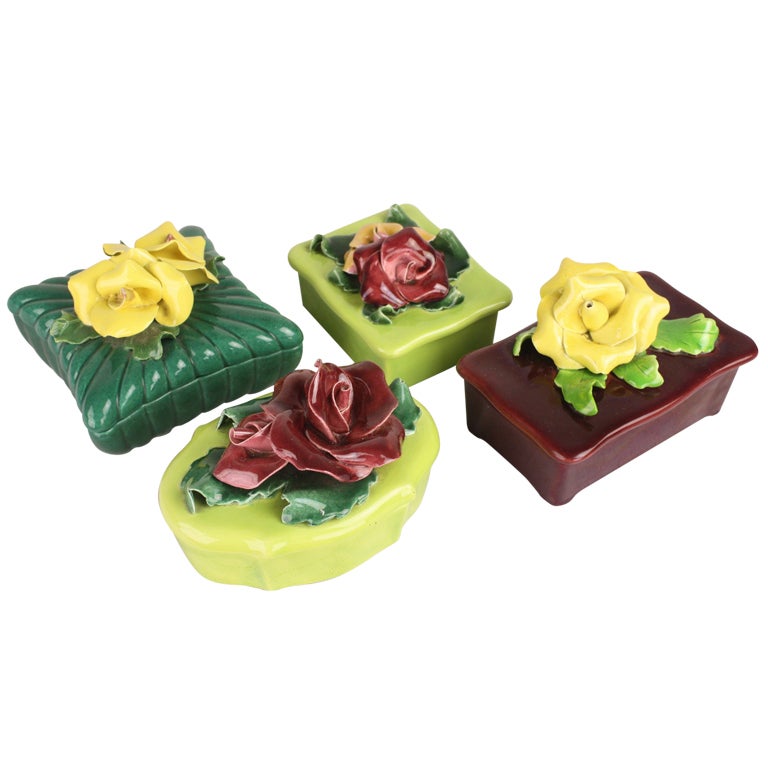 Collection of Four Vintage Ceramic Flower Boxes at 1stdibs