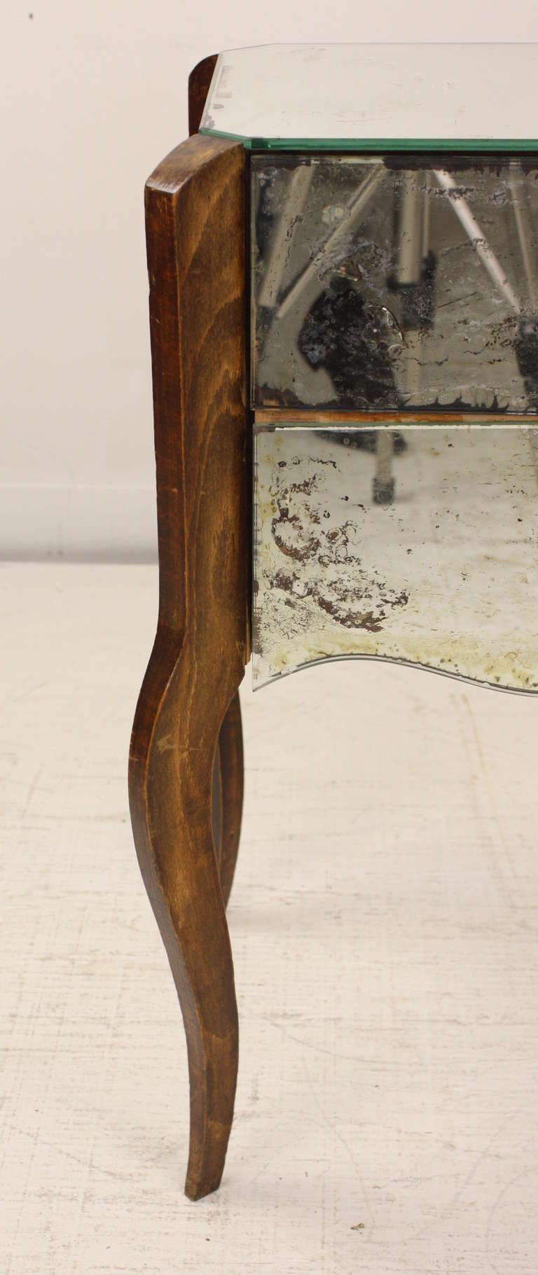 French Art Deco Mirrored Nightstand at 1stdibs