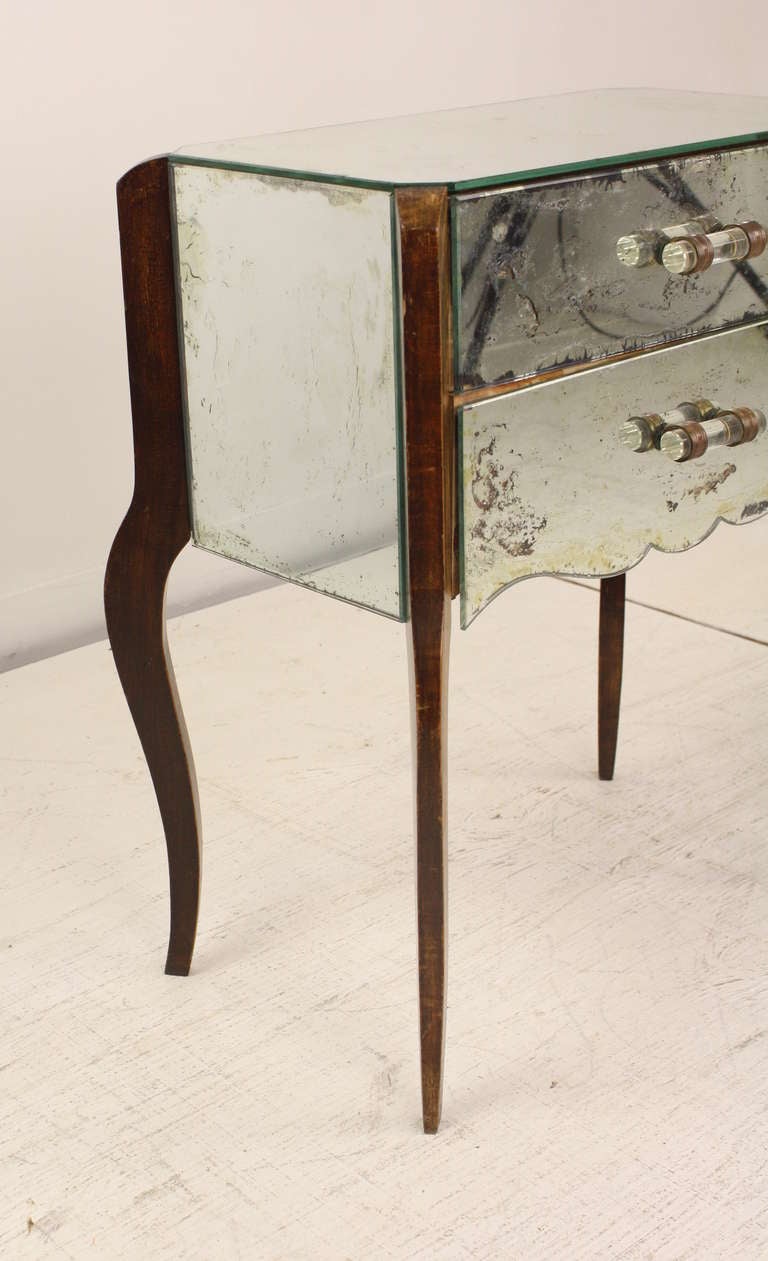 French Art Deco Mirrored Nightstand at 1stdibs