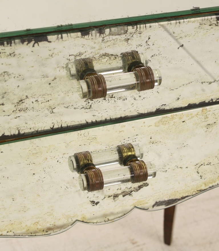 French Art Deco Mirrored Nightstand at 1stdibs