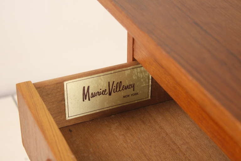 Wood Maurice Villency Danish Mid Century Vanity and Chair