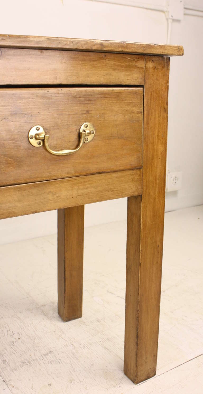 Long Antique English Five Drawer Pine Server 2